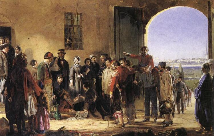 Jerry Barrett The Mission of Merey:Florence Nightingale Receiving the Wounded at Scutari china oil painting image